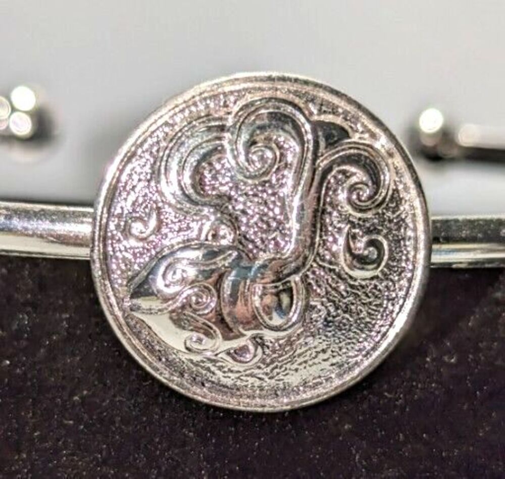 Aquarius Silver Tone Cuff Bracelet signed Avon